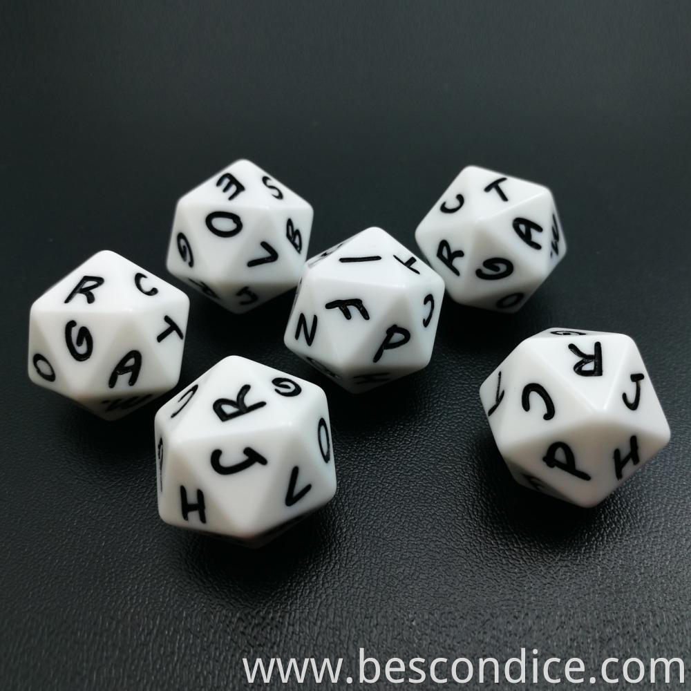 Alphabet Dice 20 Faces A T Uppercase 1